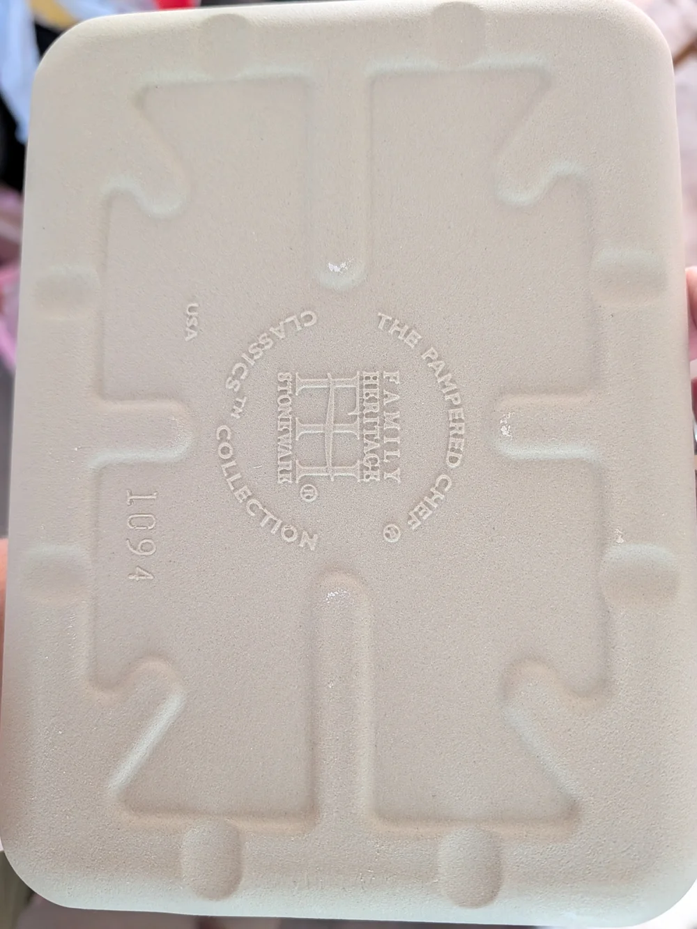 Pampered Chef Small Stoneware Bar Pan